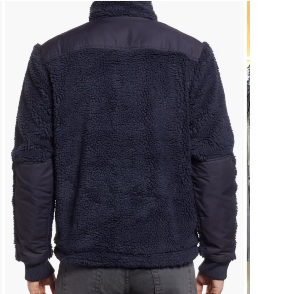 New Alex Mill fleece lined Sherpa field jacket in navy blue sz XL - Picture 3 of 14
